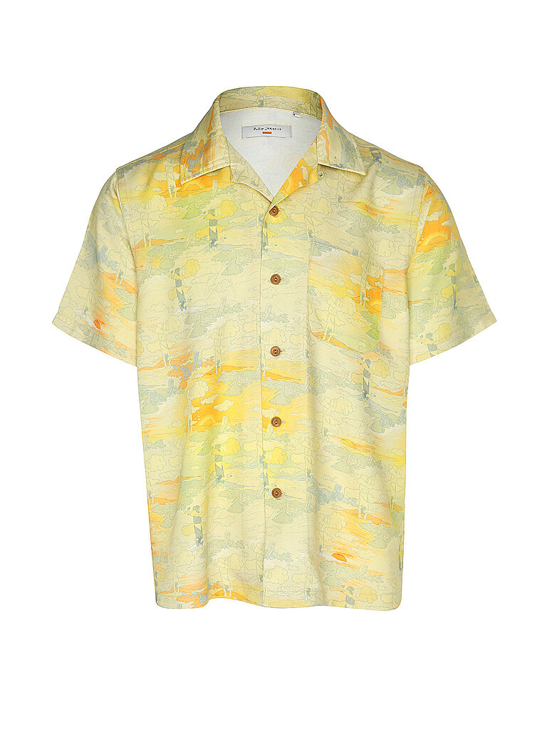 NUDIE JEANS Hemd ARVID HAWAII gelb | M