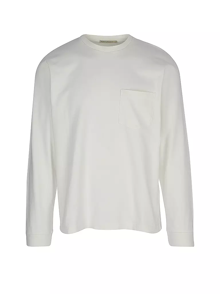 NUDIE JEANS | Langarmshirt Rudi | weiß