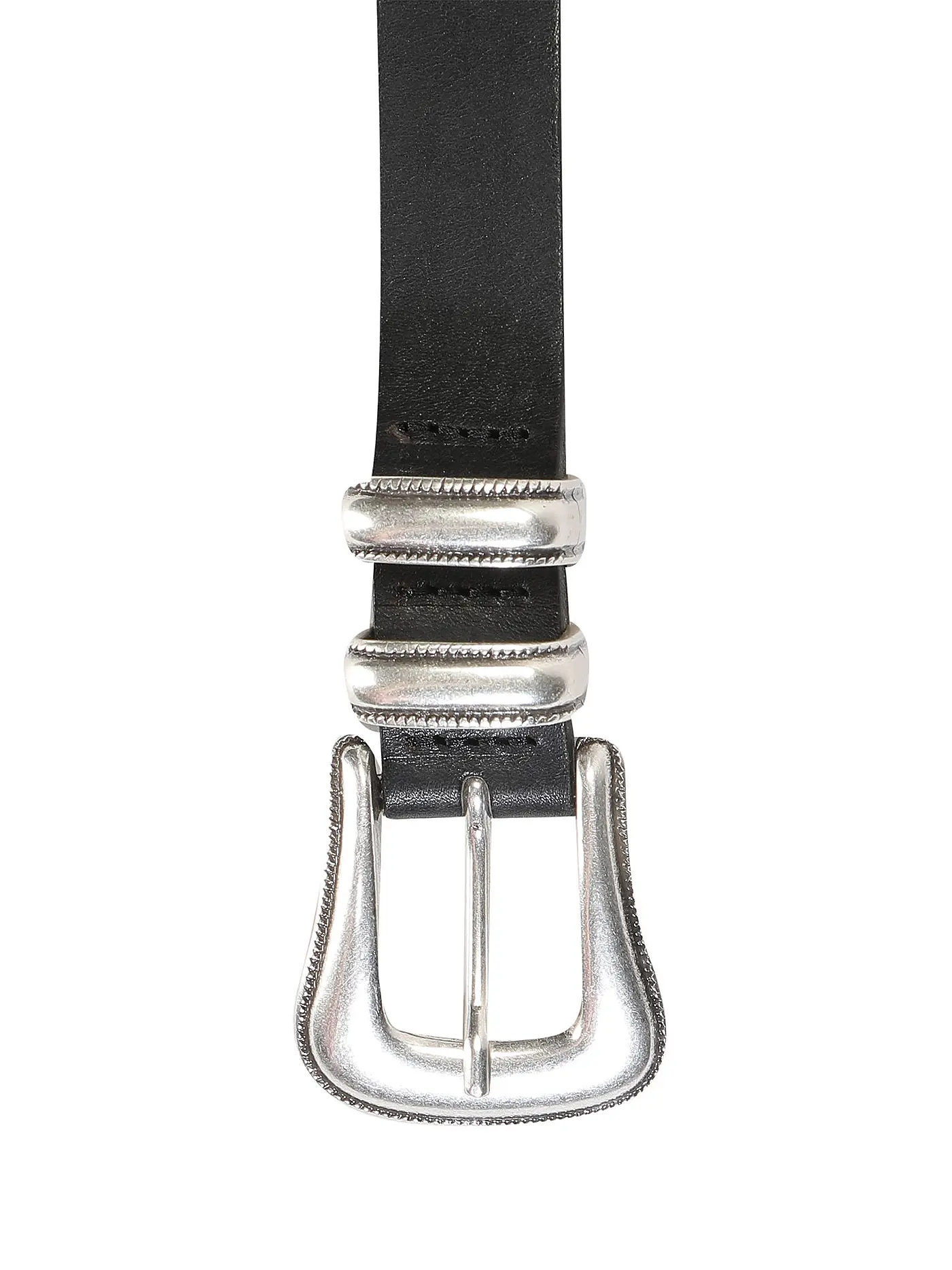 NUDIE JEANS | Ledergürtel WESTERN SILVER BELT | schwarz