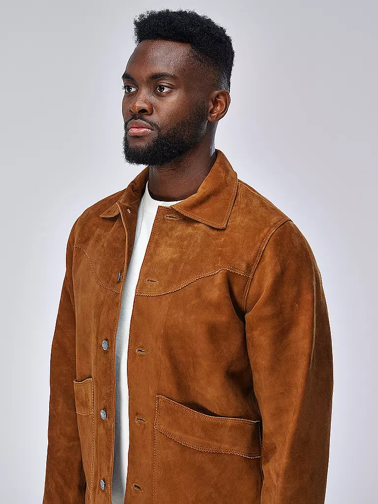 NUDIE JEANS | Lederjacke MUDDY | camel