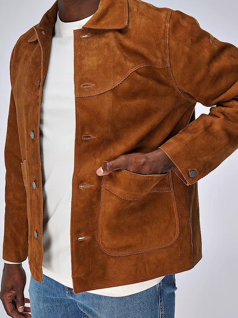 NUDIE JEANS | Lederjacke MUDDY | camel