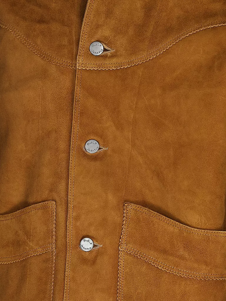 NUDIE JEANS | Lederjacke MUDDY | camel