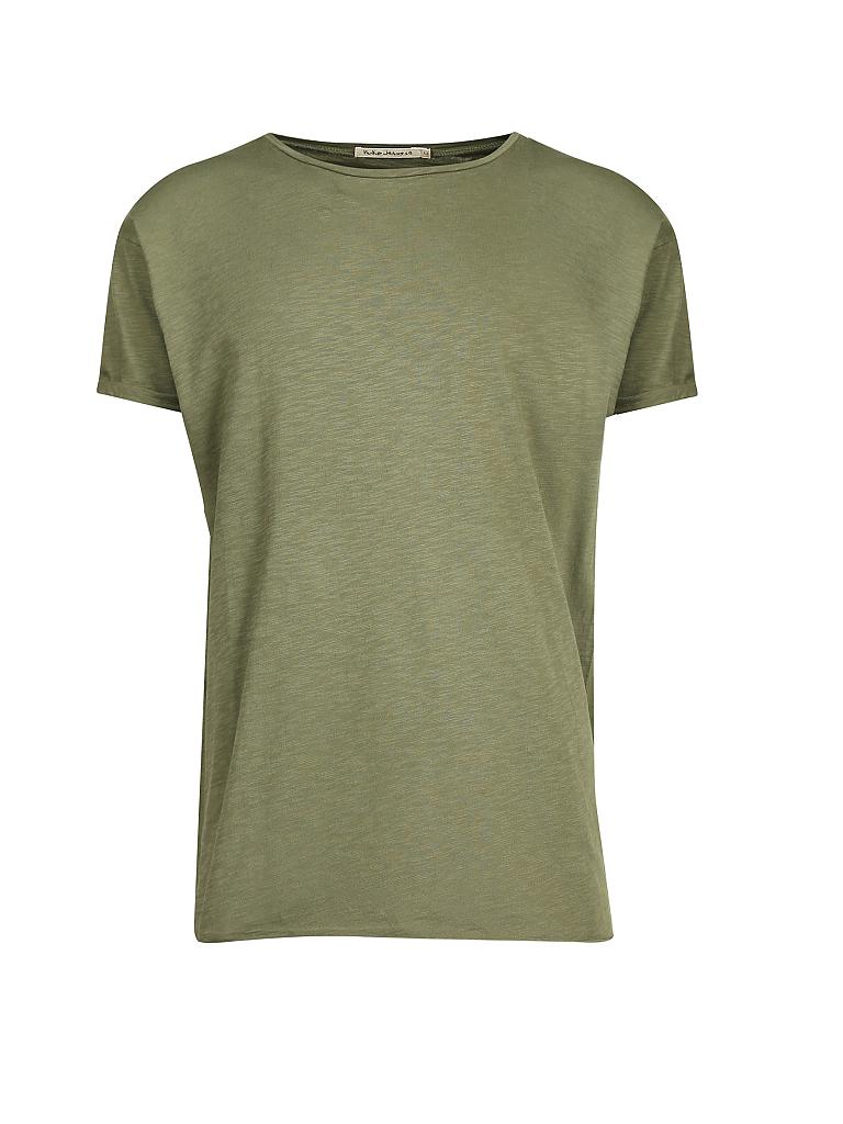 NUDIE JEANS | T shirt " Roger Slub " | olive
