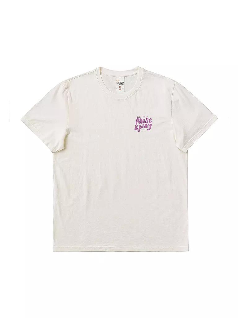 NUDIE JEANS | T-Shirt ROY PAUSE AND PLAY | weiss