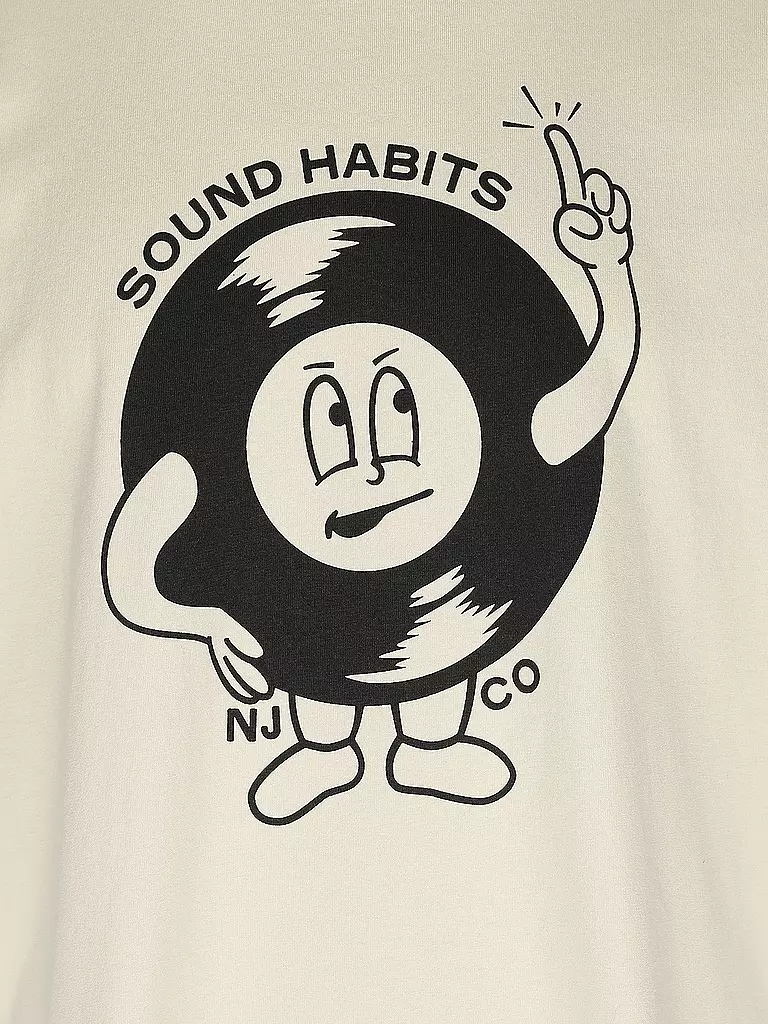NUDIE JEANS | T-Shirt ROY SOUND HABITS | creme