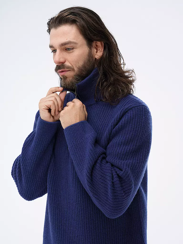 NUDIE JEANS | Troyer Pullover | blau