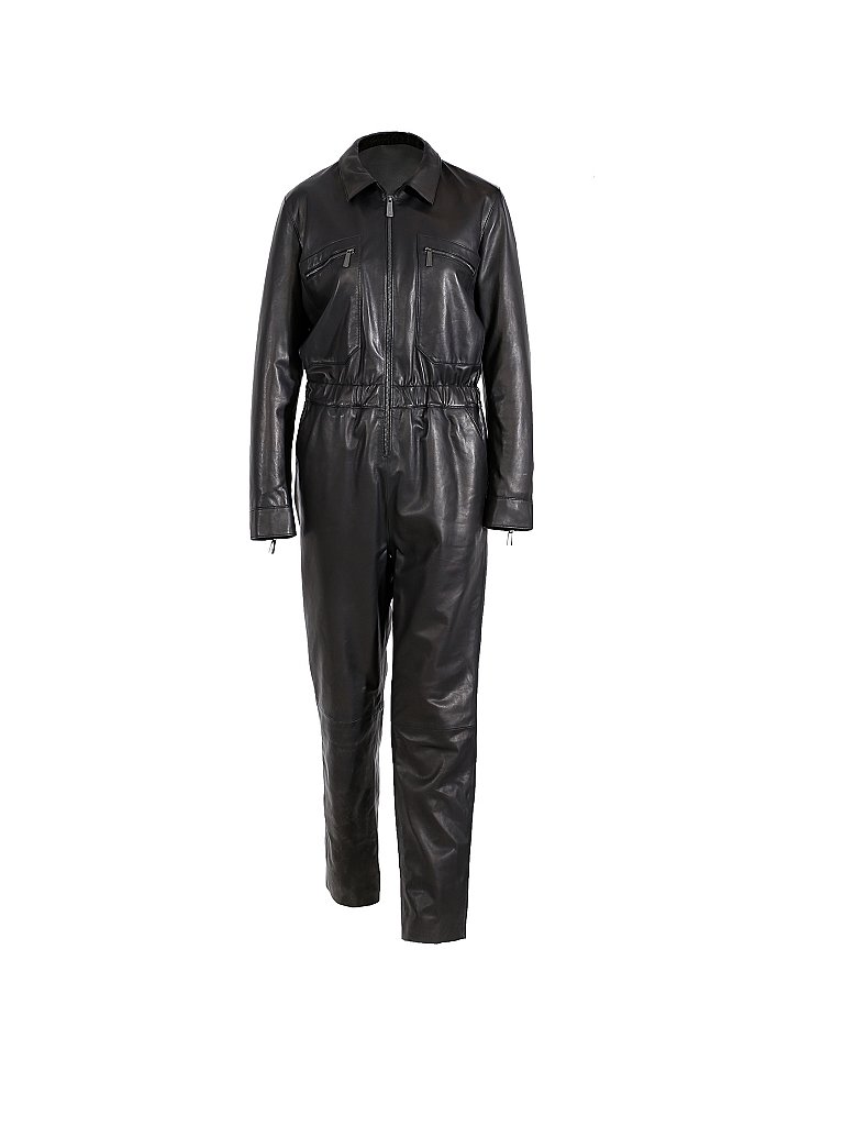 OAKWOOD Leder Overall - Jumpsuit Veronika schwarz | S