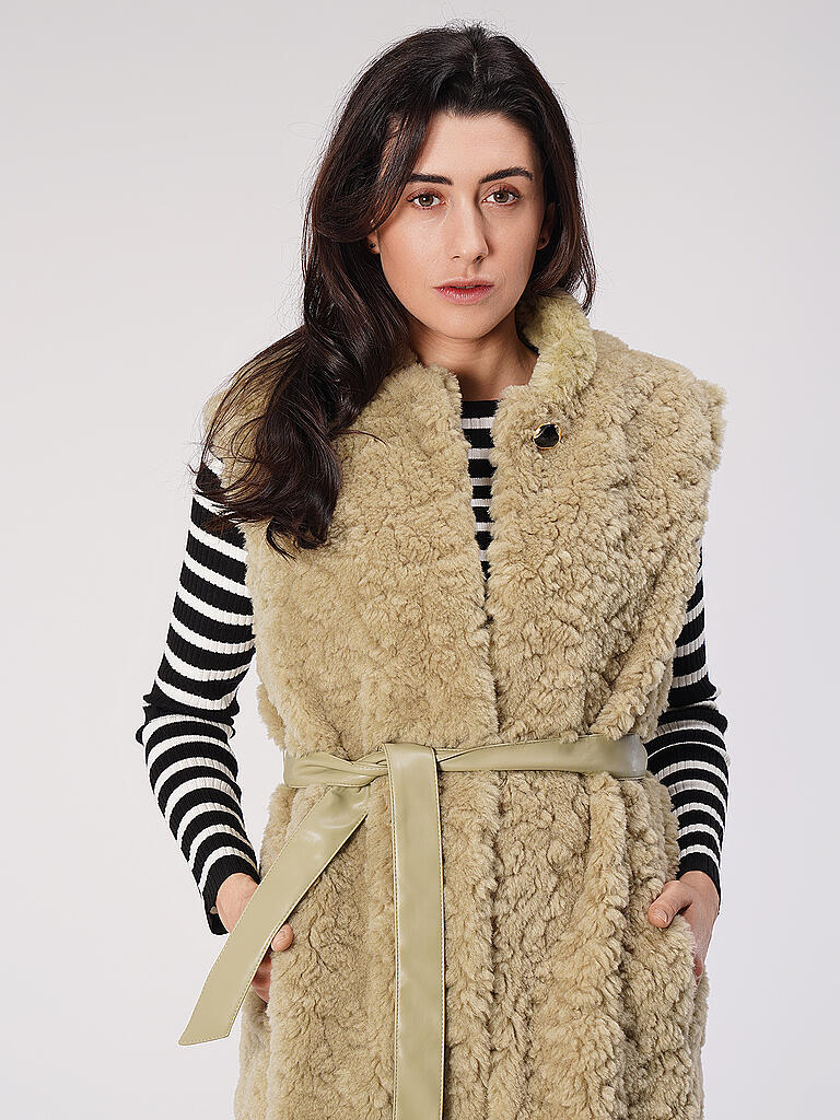 OAKWOOD | Gilet in Felloptik DESTINEE | beige