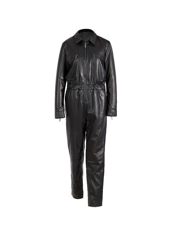 OAKWOOD | Leder Overall - Jumpsuit Veronika | schwarz