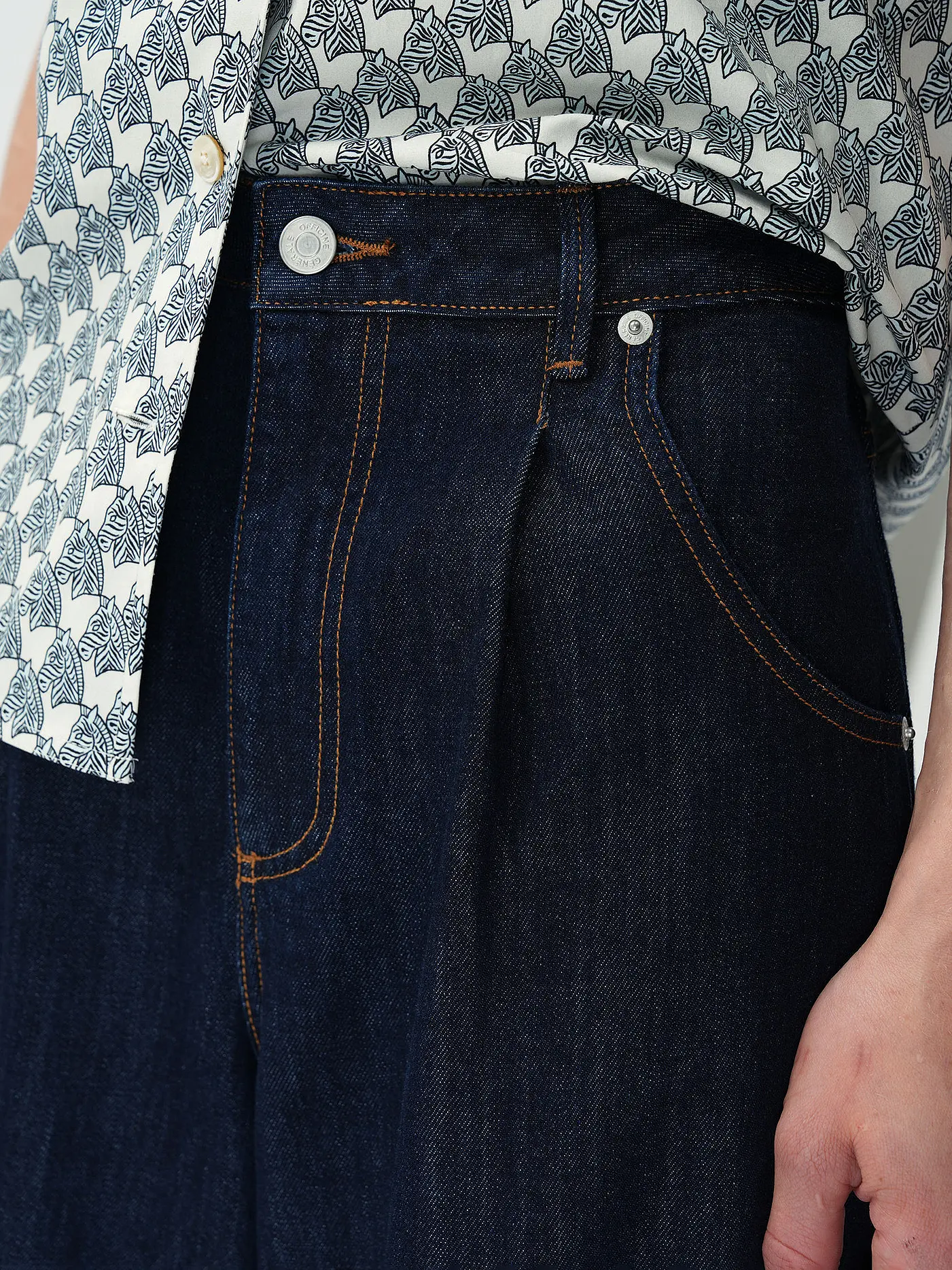 OFFICINE GENERALE | Jeans Wide Leg MOENA | dunkelblau
