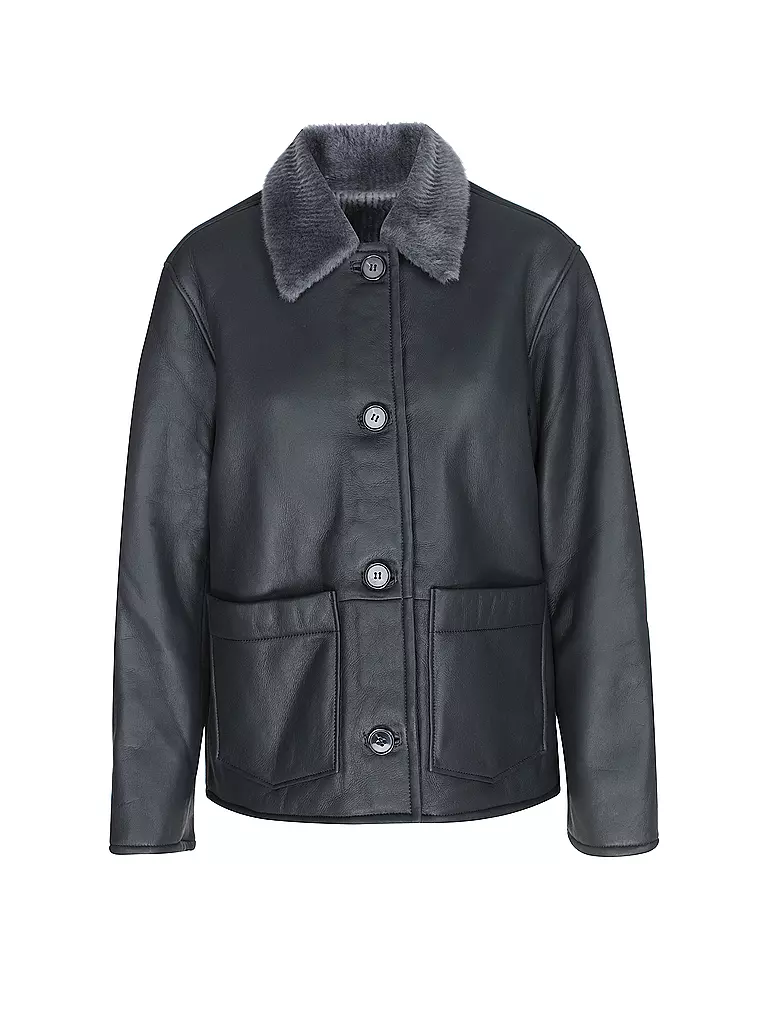 OFFICINE GENERALE Shearlingjacke LAURENCE grau