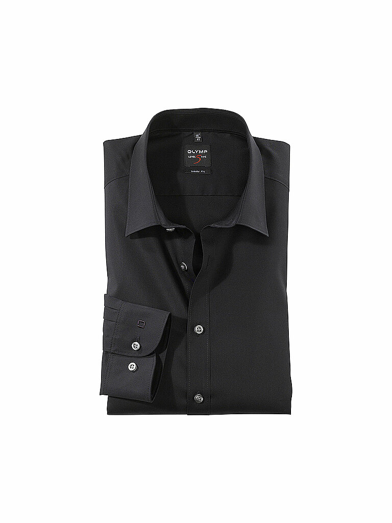 OLYMP Level Five Body Fit Hemd extra langer Arm schwarz 45 - XXL
