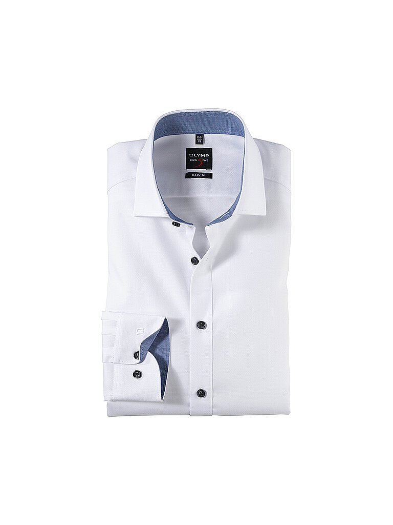Slim Fit Businesshemd aus Uni Struktur Modell ROYAL