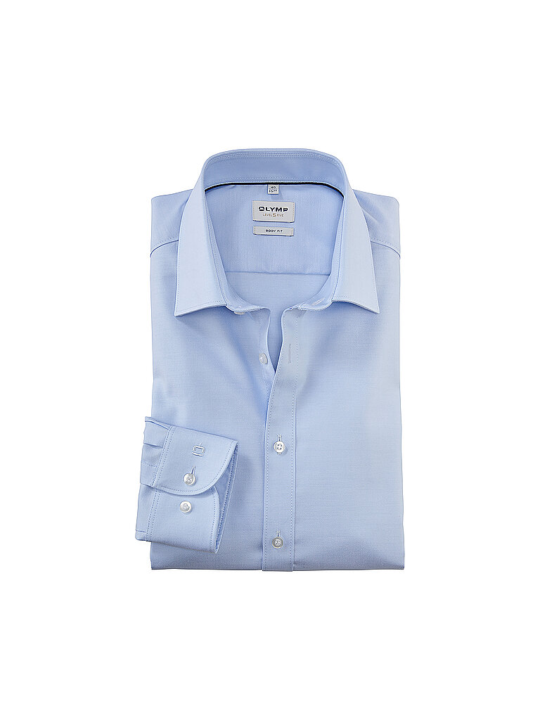 OLYMP Level Five Body fit Hemd extra Langer Arm New Kent Kragen Twill Stretch Aqua Größe 39