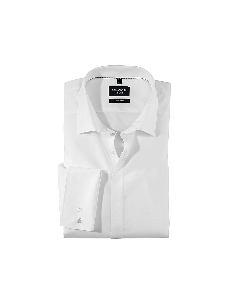 OLYMP Herren Hemd Langarm 049165 Uni Super Slim Urban Kent Weiss, 38