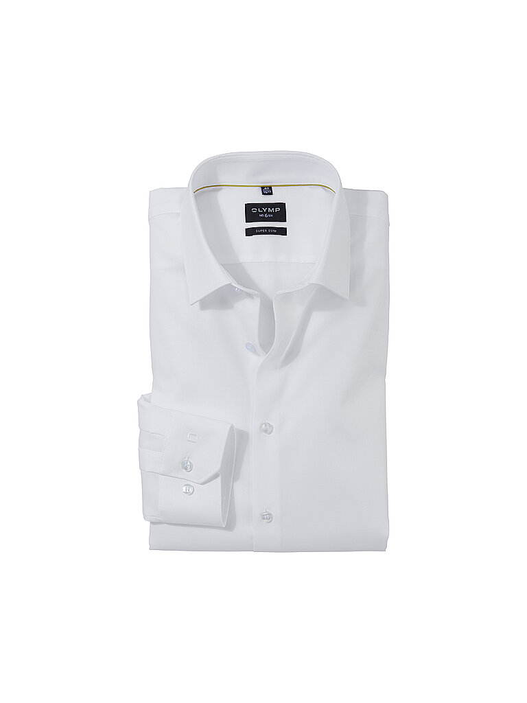 OLYMP Herren Oberhemd Langarm No.Six,Twill,super Slim,Urban Kent,Weiss 00,37