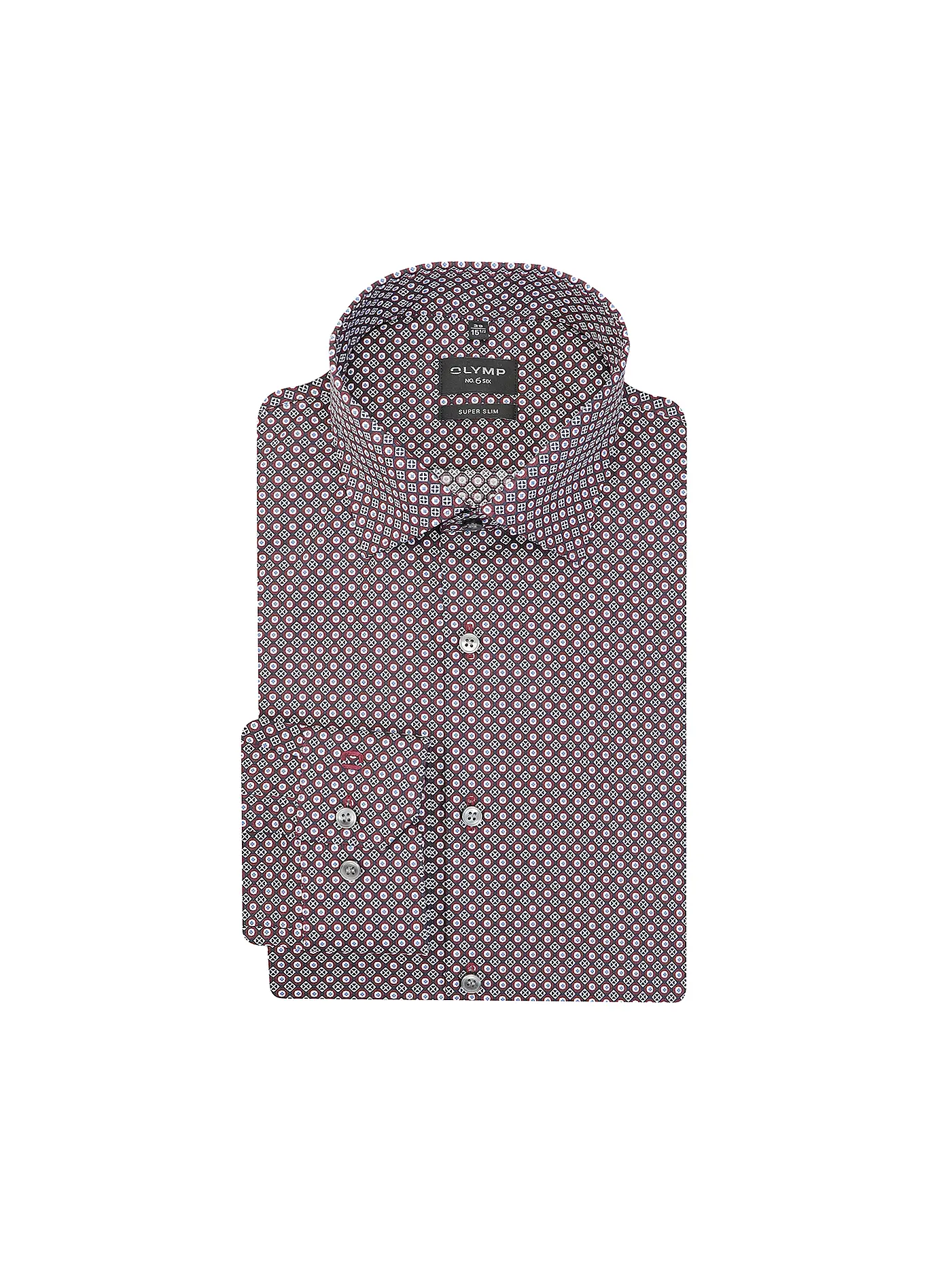 OLYMP NO.6 | Hemd Slim Fit  | dunkelrot