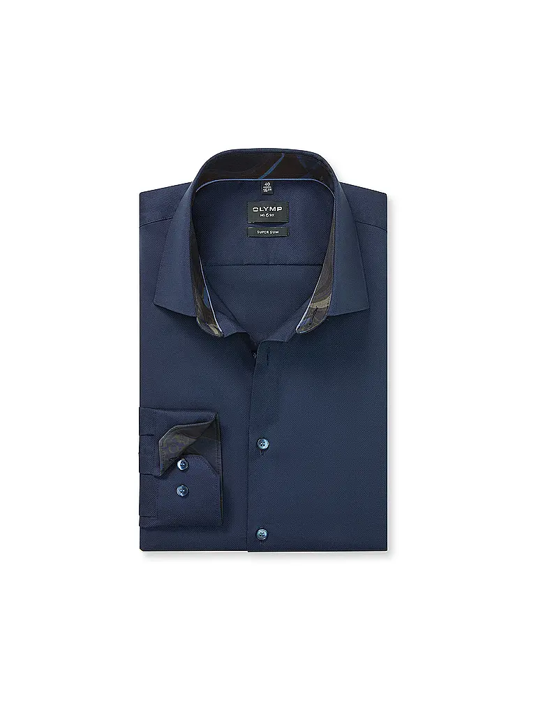 OLYMP NO.6 | Hemd Super Slim Fit  | Dunkelblau