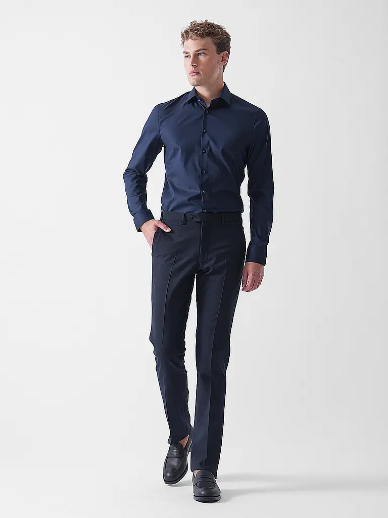 OLYMP NO.6 | Hemd Super Slim Fit  | Dunkelblau