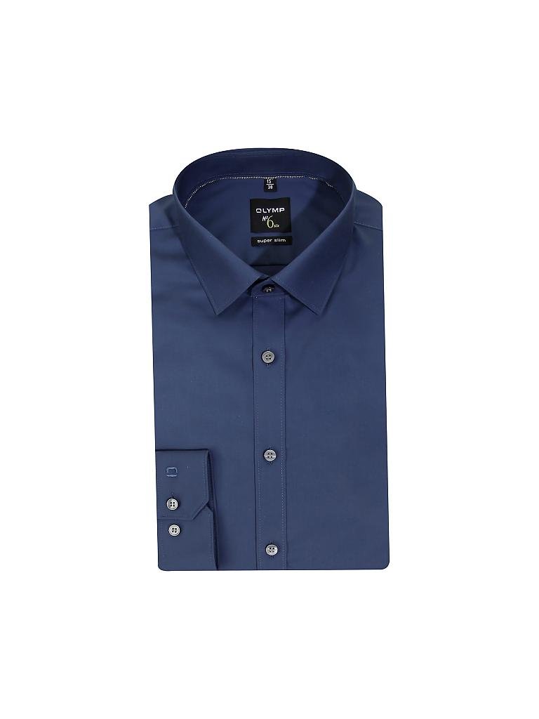 OLYMP NO.6 | Hemd Super Slim Fit | blau