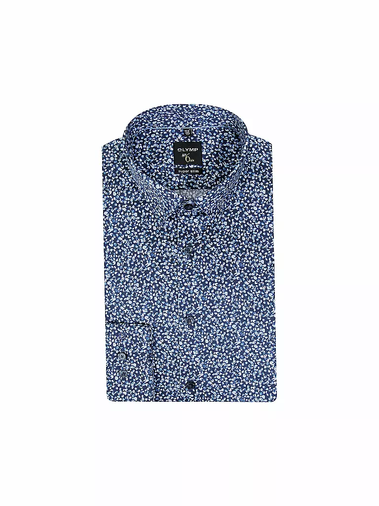 OLYMP NO.6 | Hemd Super Slim Fit | blau