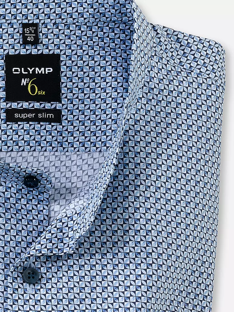 OLYMP NO.6 | Hemd Super Slim Fit | blau
