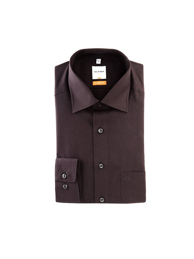 Olymp Herren Langarmhemd - Luxor Modern Fit, Gr.37, Farbe 99 schwarz