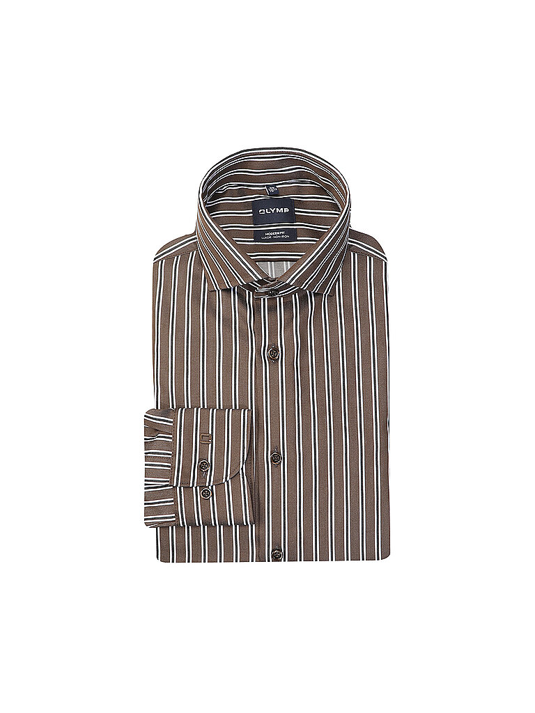 OLYMP Hemd Regular Fit  braun | 40