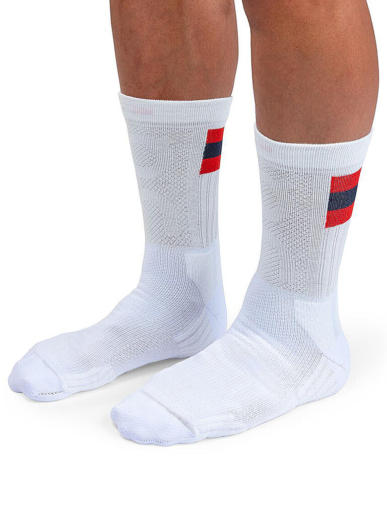 ON | Herren Socken white / red | weiss