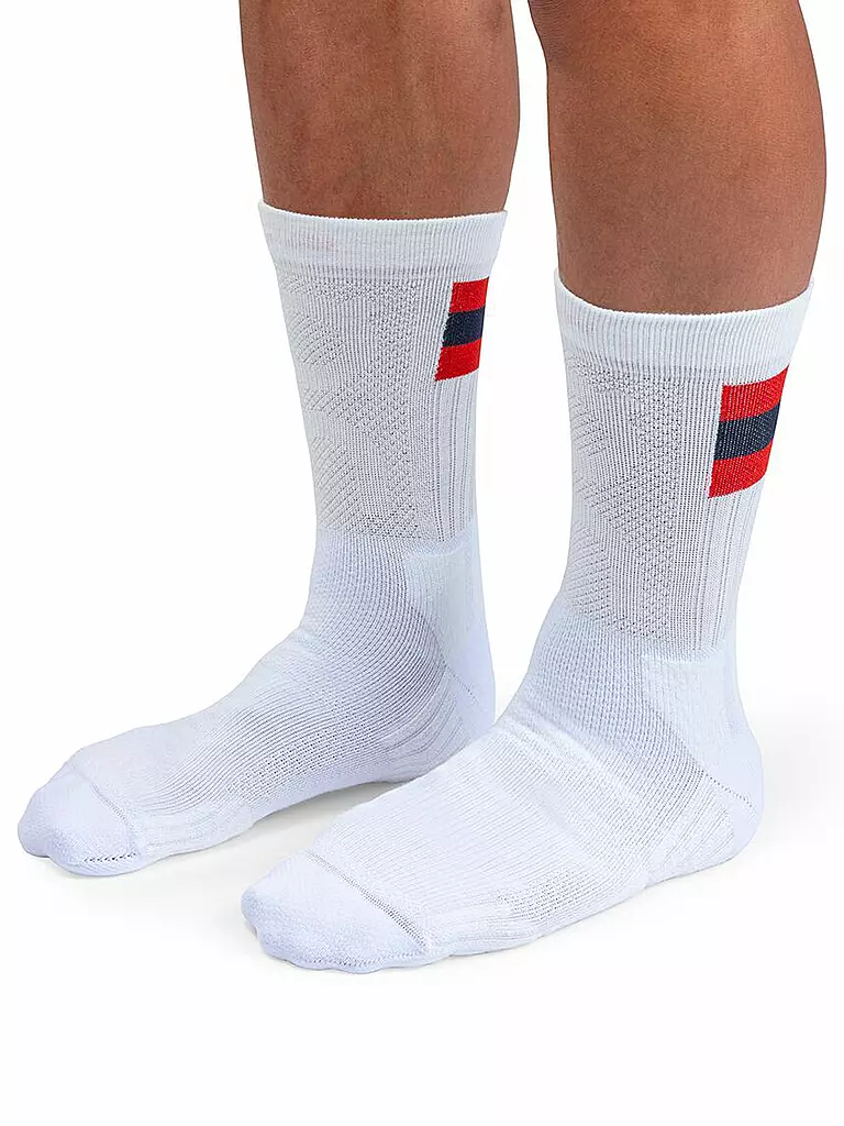 ON | Herren Socken white / red | weiss