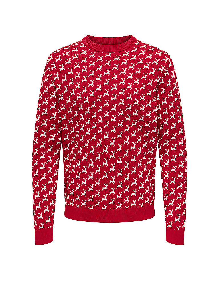 only & sons pullover onsxmas rot | xs