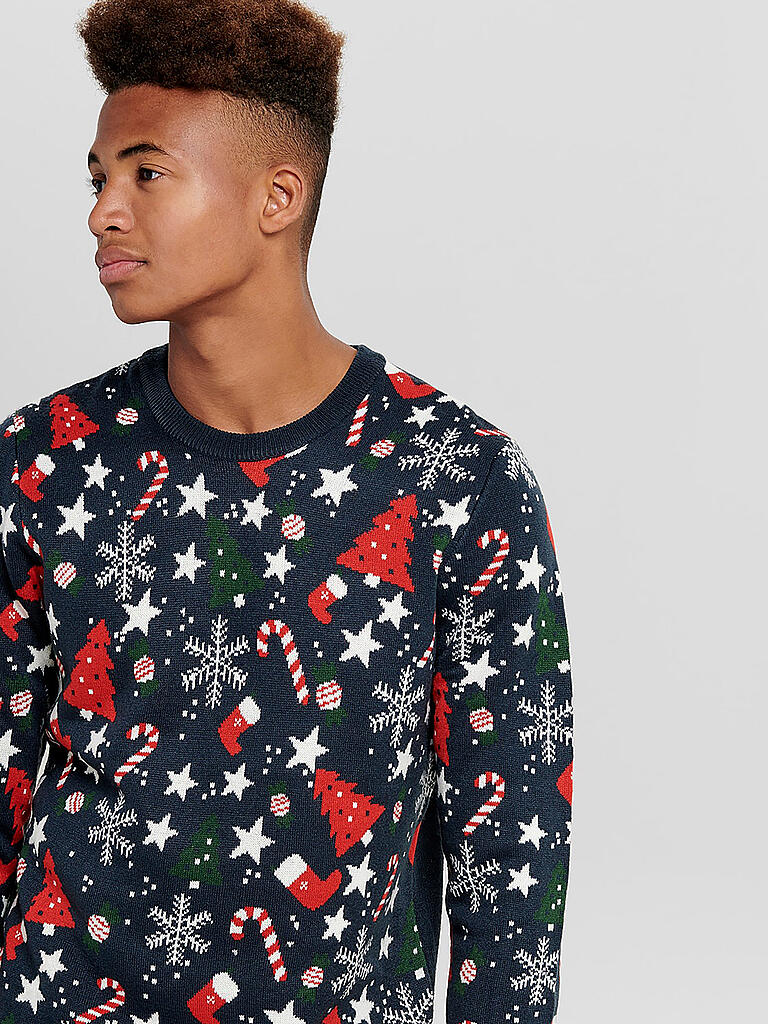 ONLY & SONS | Weihnachts Pullover XMAS | blau