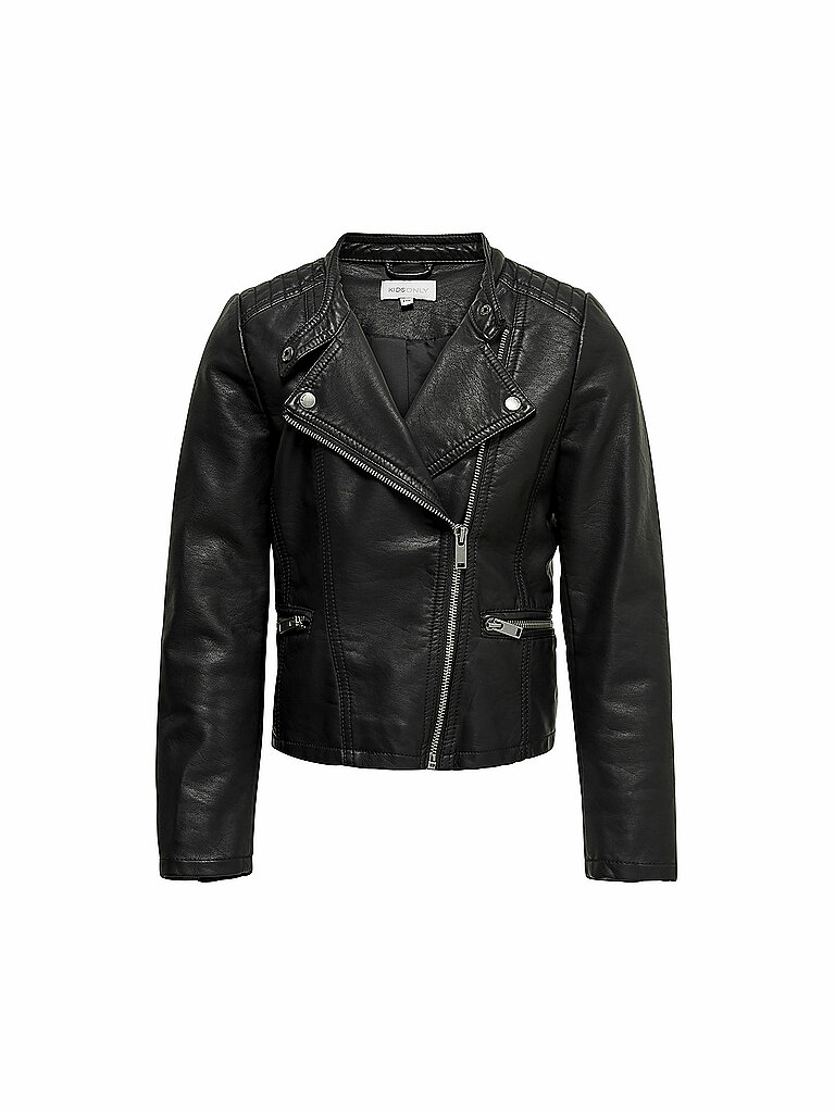 ONLY Mädchen Konfreya Faux Leather Biker OTW Noos Kunstlederjacke, Schwarz, 146 EU