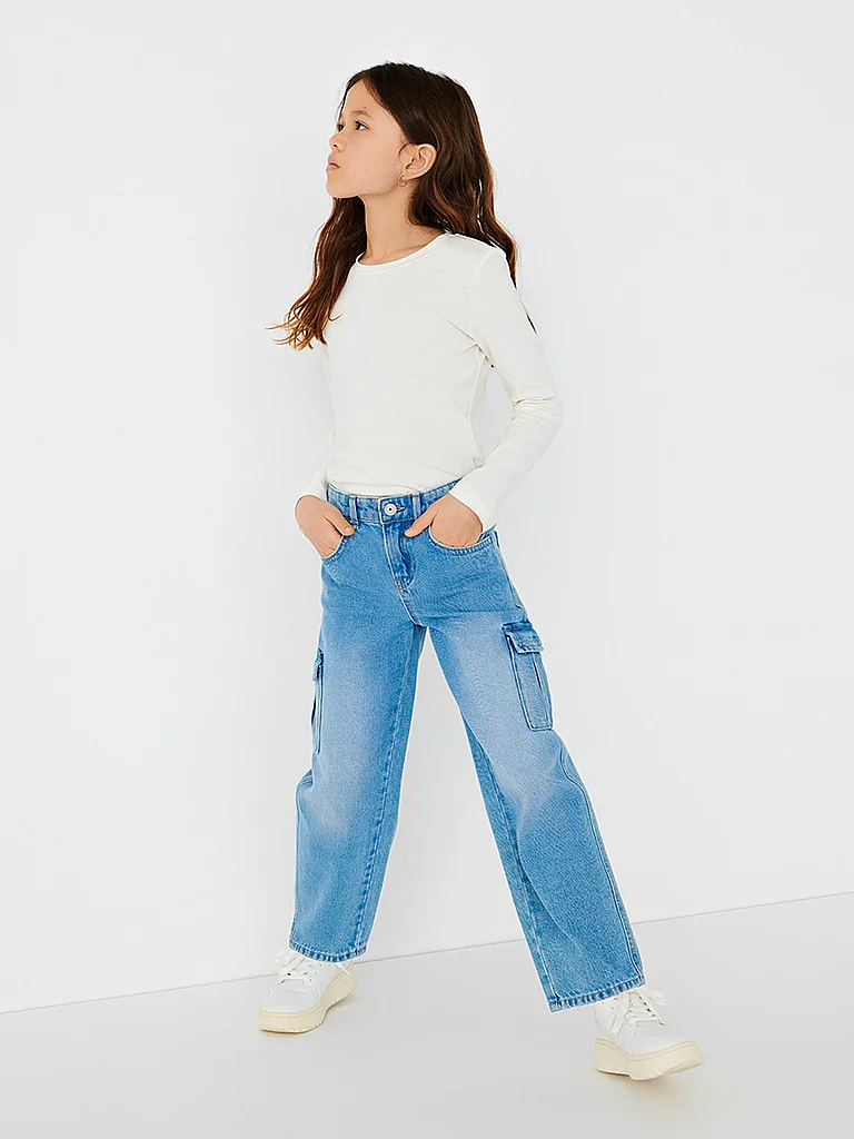 ONLY Mädchen Jeans Wide Fit KOGHARMONY hellblau | 158
