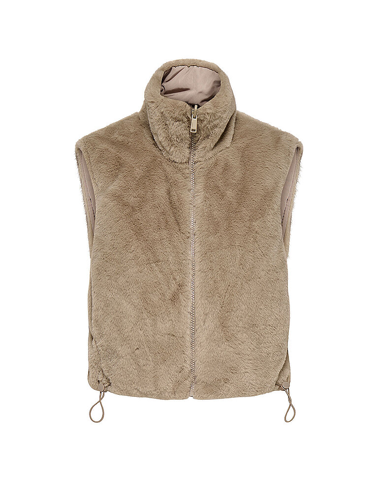 ONLY Wendegilet in Felloptik ONLDANA camel | XS