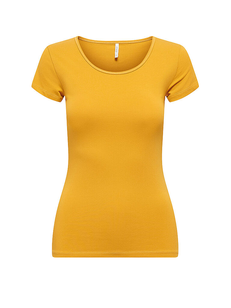 ONLY | Basic T Shirt ONLLIVE LIVE LIFE | gelb