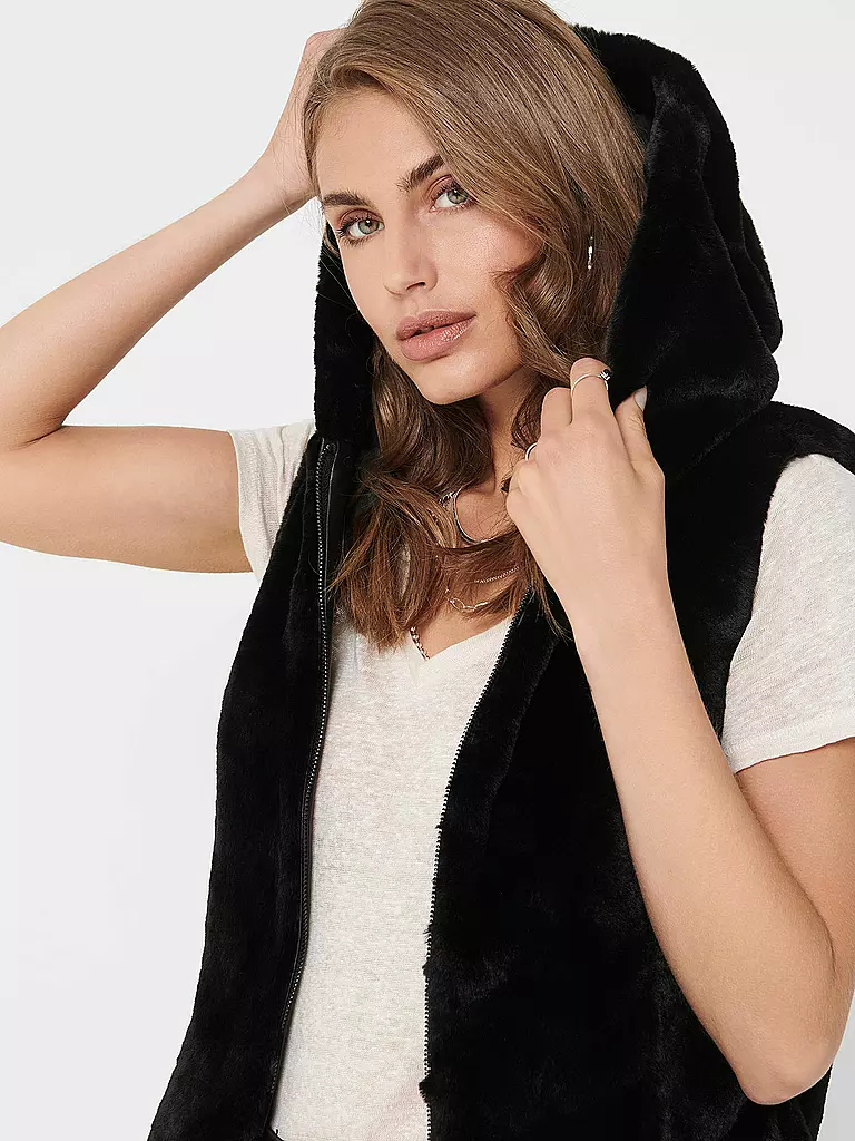 ONLY | Gilet in Felloptik ONLMALOU  | schwarz