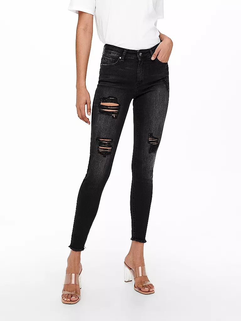 ONLY | Jeans Skinny Fit 7/8 ONLBLUSH  | schwarz