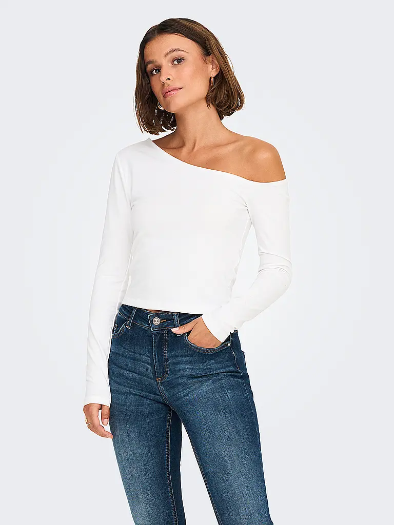 ONLY | Langarmshirt ONLLIVE LOVE LIFE | weiss