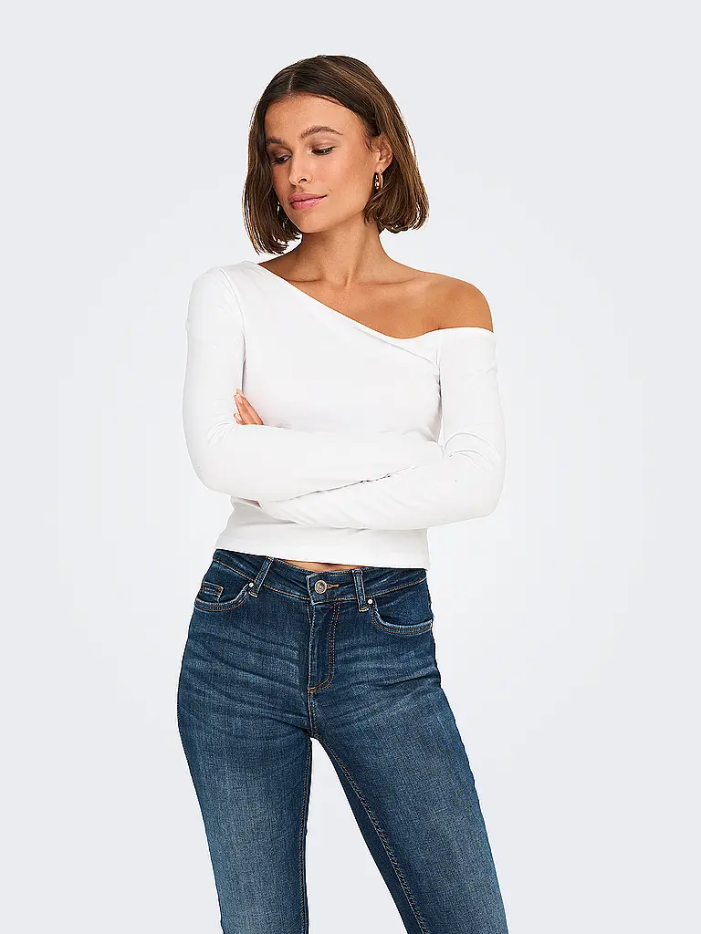 ONLY | Langarmshirt ONLLIVE LOVE LIFE | weiss