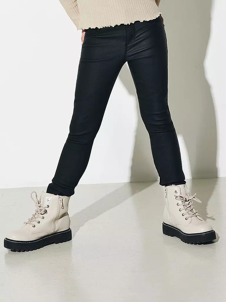 ONLY | Mädchen Jeans in Lederoptik Slim Fit " KONROYAL " | schwarz