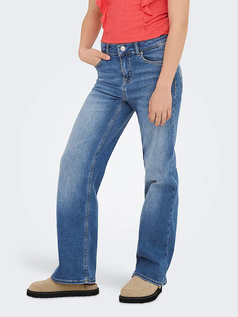 ONLY | Mädchen Jeans Wide Fit  | Blau