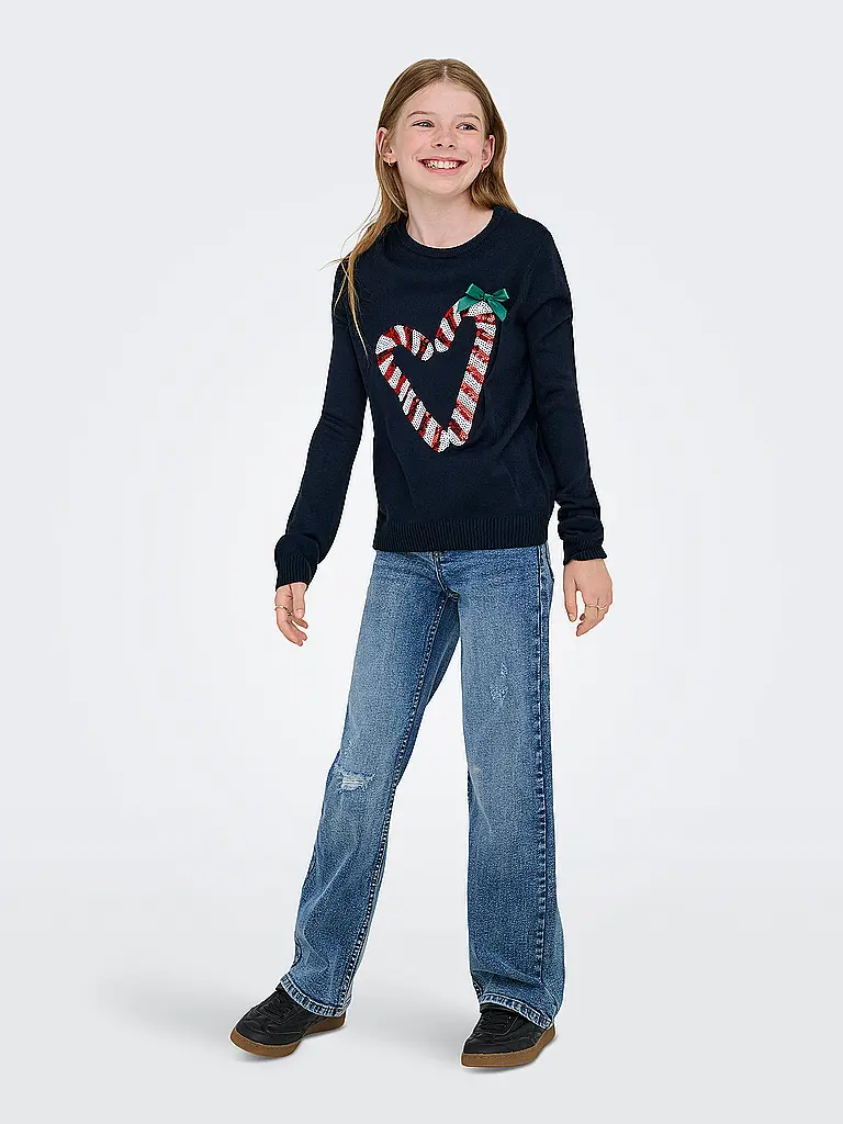 ONLY | Mädchen Pullover KOGXMAS | dunkelblau