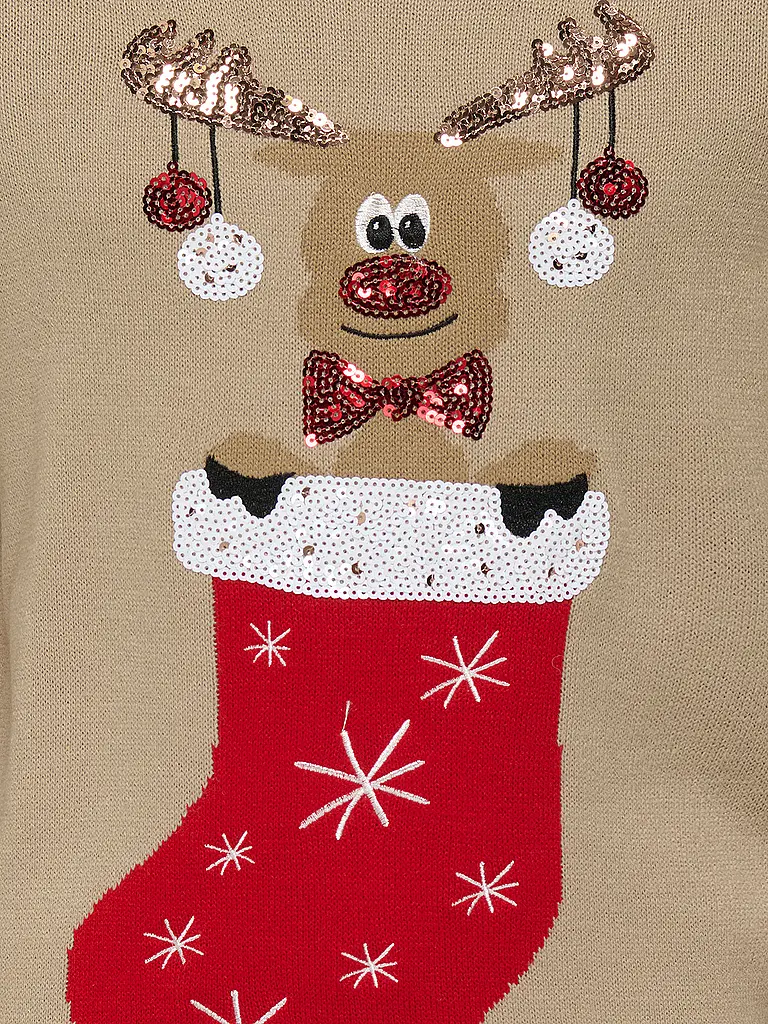 ONLY | Mädchen Pullover KOGXMAS | beige