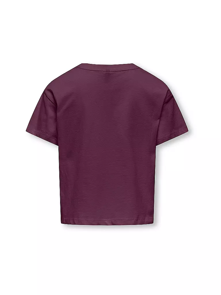 ONLY | Mädchen T-Shirt KOGMAIKEN LIFE CROPHEART  | dunkelrot