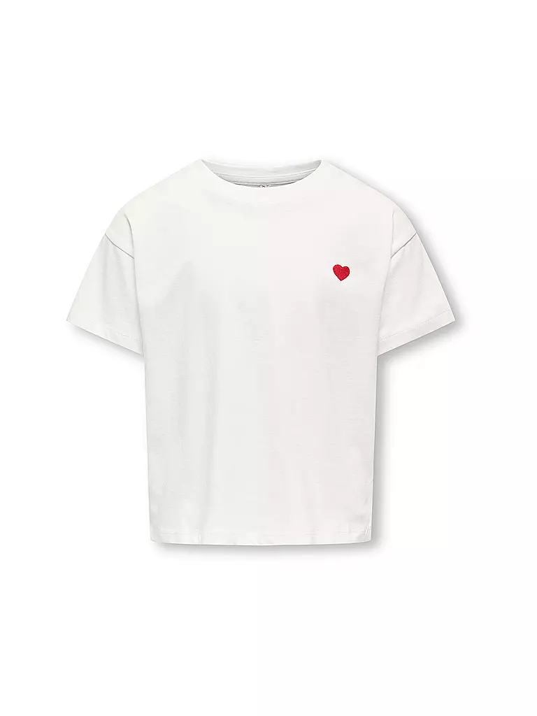 ONLY | Mädchen T-Shirt KOGMAIKEN LIFE CROPHEART | weiss