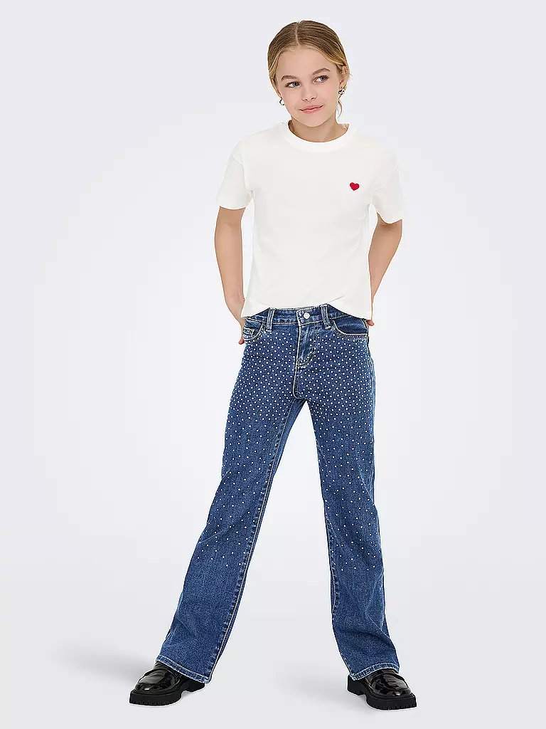 ONLY | Mädchen T-Shirt KOGMAIKEN LIFE CROPHEART | weiss