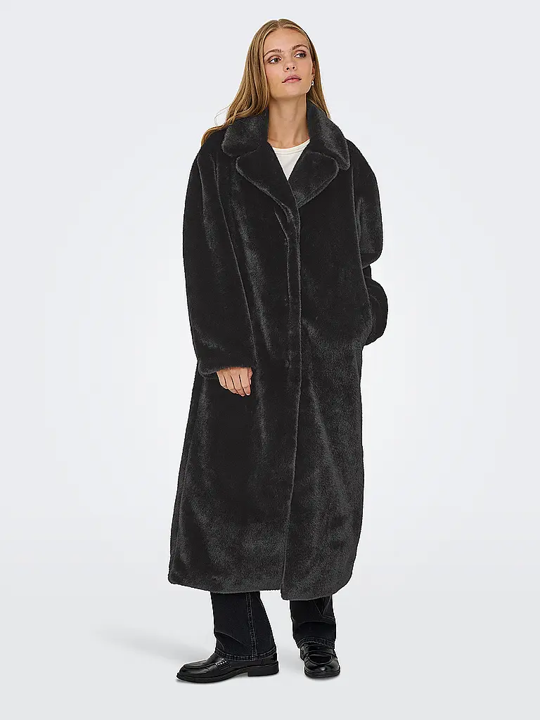 ONLY | Mantel in Felloptik ONLMEAGAN | schwarz