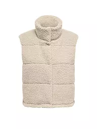 ONLY | Steppgilet in Felloptik ONLSANDRA | hellgrau