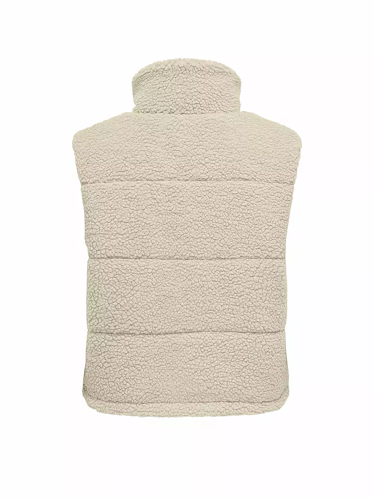 ONLY | Steppgilet in Felloptik ONLSANDRA | hellgrau